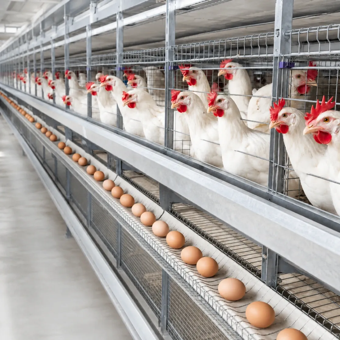 Four-tier automated laying hen cages are suitable for poultry farms - معدات دواجن الطبقات - foodmachtech
