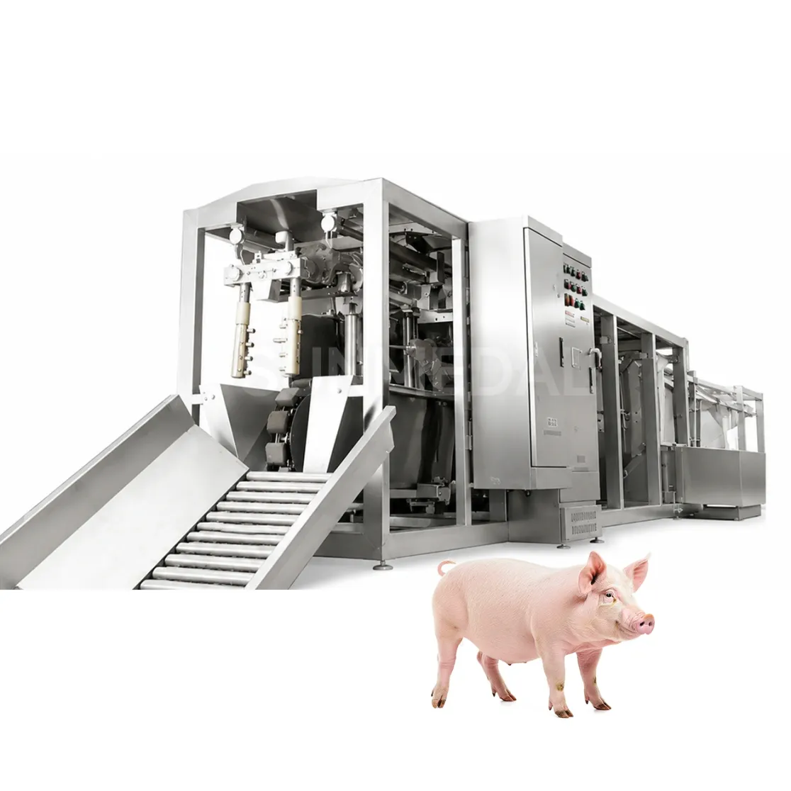 Máquina de anestesia eléctrica de tres puntos para el sacrificio de cerdos - Dispositivo eléctrico de aturdimiento - foodmachtech