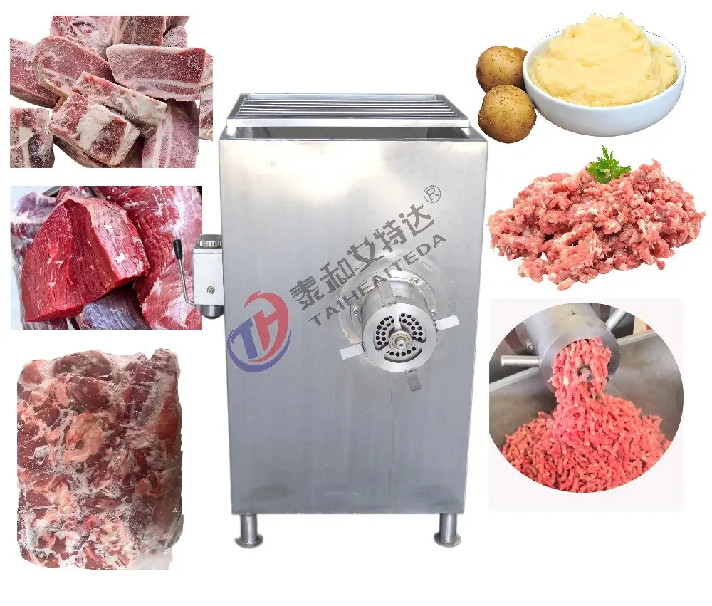 Industrial máquina de picar carne congelada 304 de acero inoxidable máquina picadora de bloque congelado para salchicha procesamiento de alimentos para mascotas - Molino de carne - foodmachtech