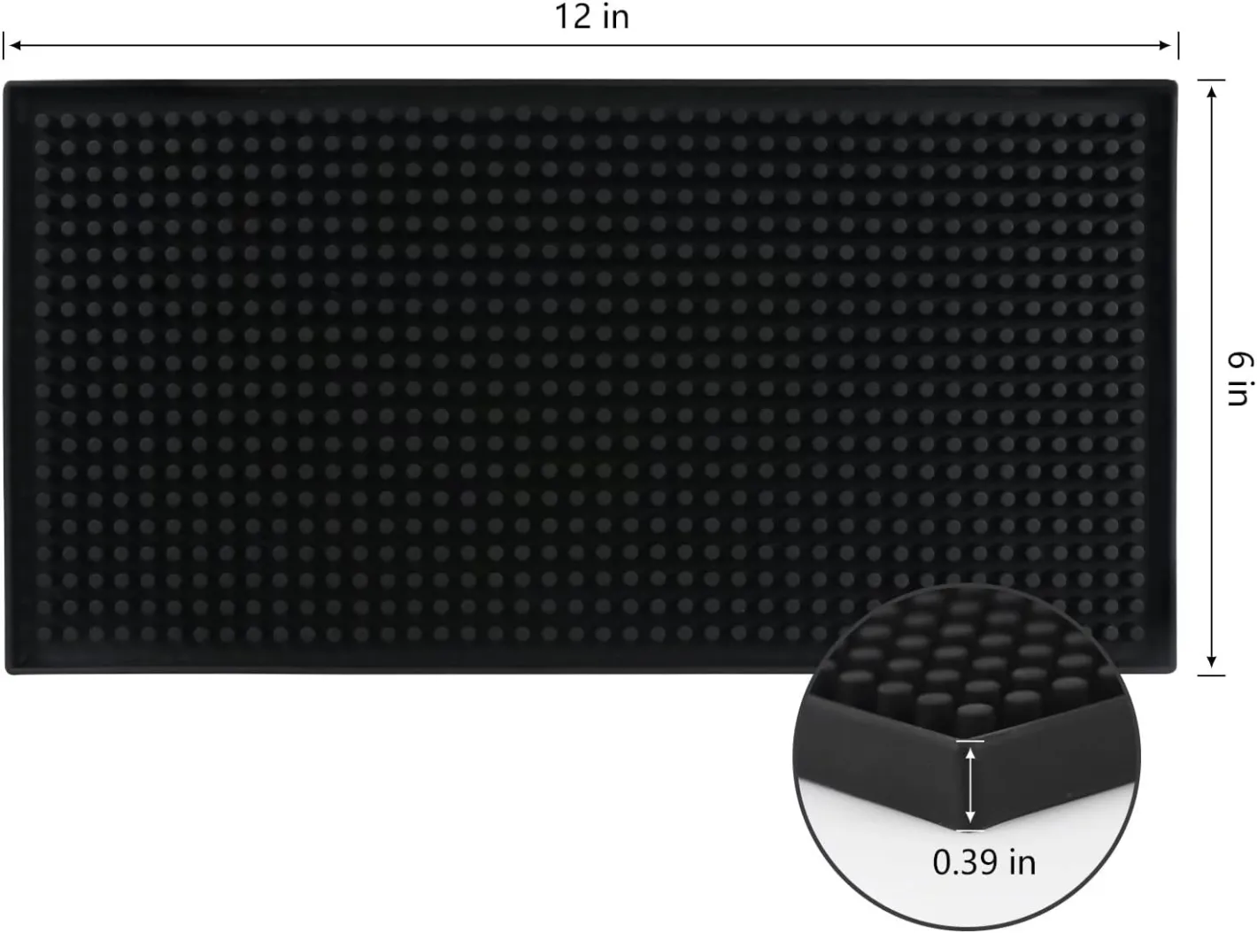 Estera de barra negra pequeña para la estera de derrame de la barra casera para la cocina del camarero del cóctel, mantiene su superficie de la barra limpia y seca - Vajilla - foodmachtech