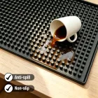 Estera de barra negra pequeña para la estera de derrame de la barra casera para la cocina del camarero del cóctel, mantiene su superficie de la barra limpia y seca - Vajilla - foodmachtech