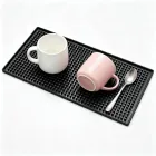 Estera de barra negra pequeña para la estera de derrame de la barra casera para la cocina del camarero del cóctel, mantiene su superficie de la barra limpia y seca - Vajilla - foodmachtech