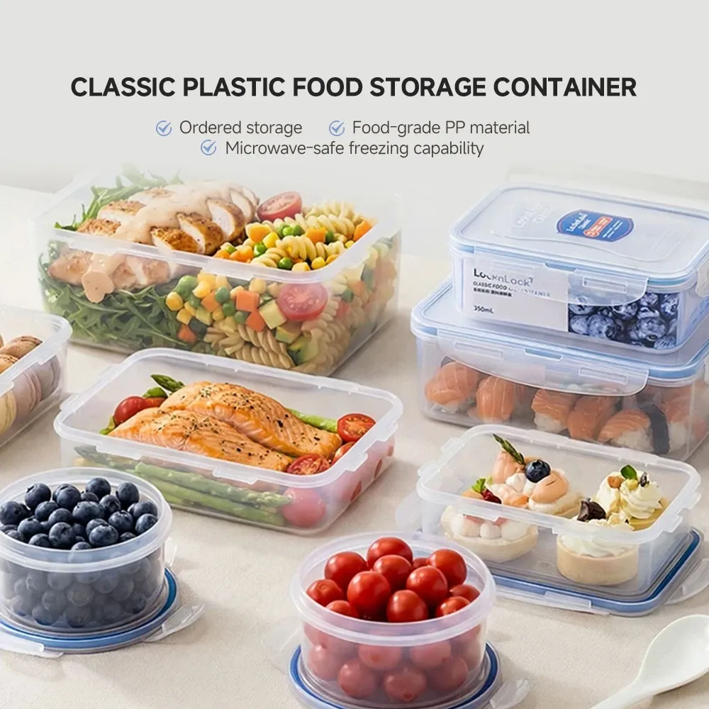 2600ml contenitore rettangolare per alimenti con coperchio chiudibile a chiave, cassaforte a microonde, ideale per pane, frutta e pranzo - Stoviglie - foodmachtech