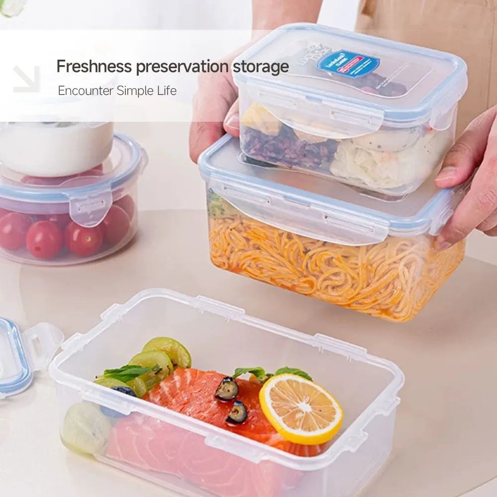 2600ml contenitore rettangolare per alimenti con coperchio chiudibile a chiave, cassaforte a microonde, ideale per pane, frutta e pranzo - Stoviglie - foodmachtech