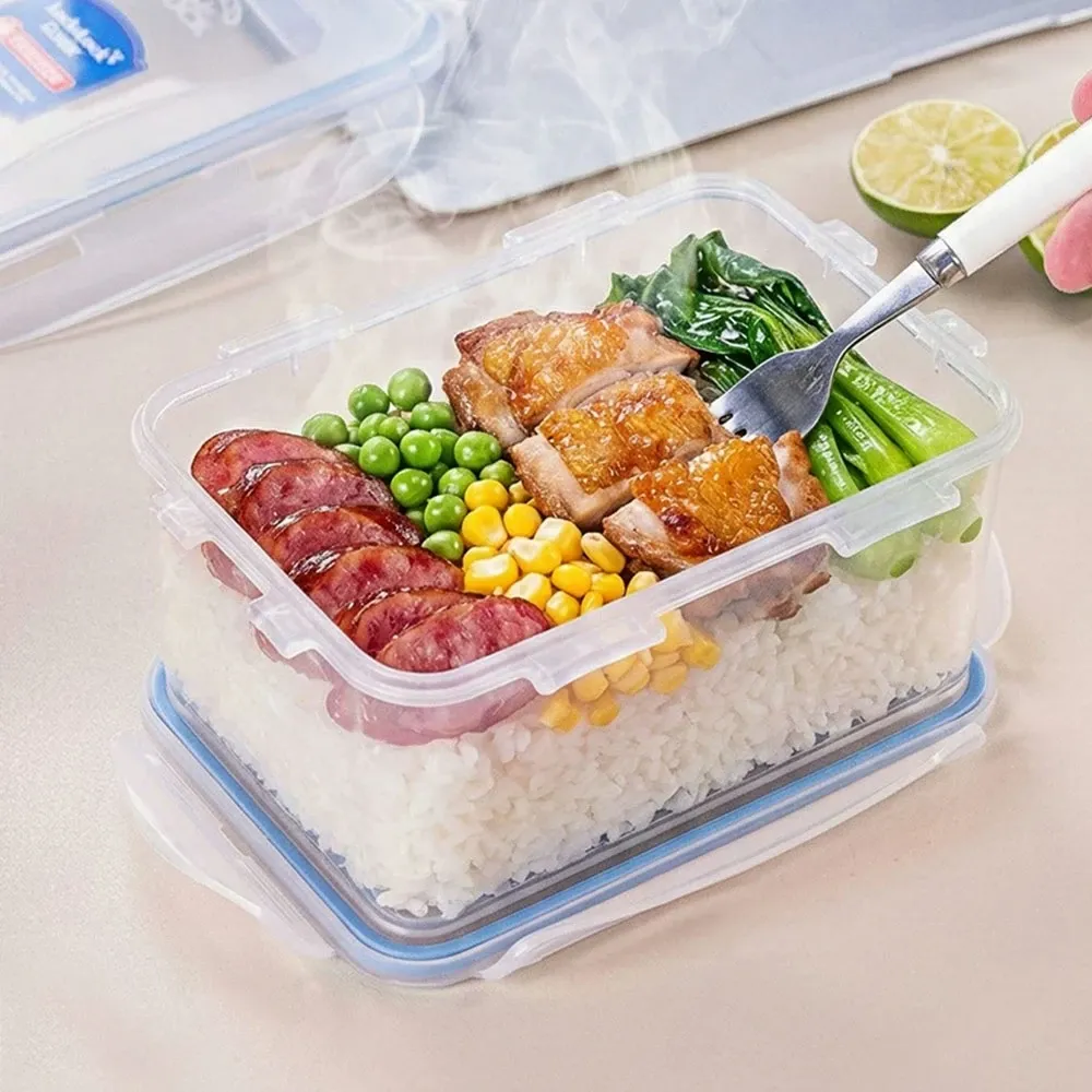 2600ml contenitore rettangolare per alimenti con coperchio chiudibile a chiave, cassaforte a microonde, ideale per pane, frutta e pranzo - Stoviglie - foodmachtech