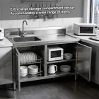 Fregadero de cocina comercial independiente de acero inoxidable con grifo - Lavabo de lavado vegetal - foodmachtech