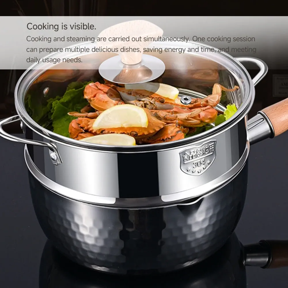 , Sartén Yukihira de acero inoxidable, Cacerola martilla japonesa - Hervidor de cocina - foodmachtech
