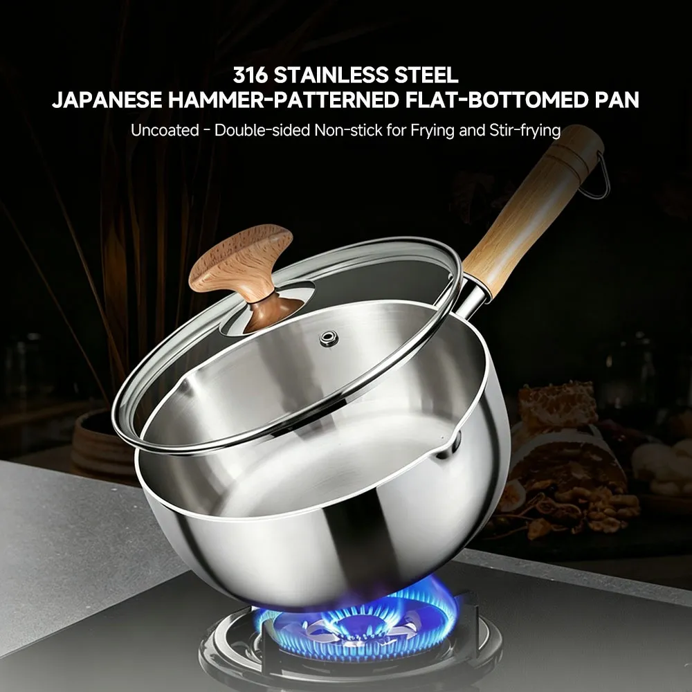 , Sartén Yukihira de acero inoxidable, Cacerola martilla japonesa - Hervidor de cocina - foodmachtech