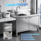Fregadero de cocina comercial independiente de acero inoxidable con grifo - Lavabo de lavado vegetal - foodmachtech