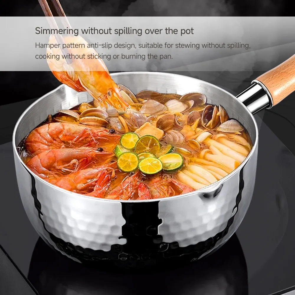 , Sartén Yukihira de acero inoxidable, Cacerola martilla japonesa - Hervidor de cocina - foodmachtech