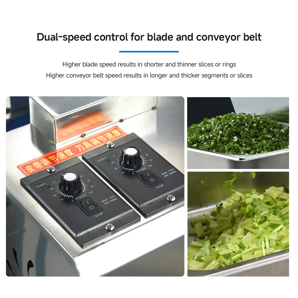Cortadora de verduras y carne comercial-corte de 5mm, hoja de acero inoxidable, ideal para uso en el hogar y en restaurantes pequeños - Cortador de verduras - foodmachtech