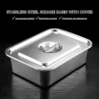 Quadratisches Edelstahl becken mit Abdeckung - Küchenutensilien - Food Mach Tech