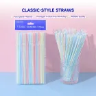 Pajitas de beber de la raya clásica flexible, 100 Pcs por paquete - Consumibles - foodmachtech