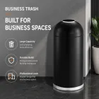 Bocca rotonda aperta Cestino nero | Cestino per spazzatura commerciale per ufficio, hall dell'hotel, con design a sacco nascosto - Utensili da cucina - foodmachtech