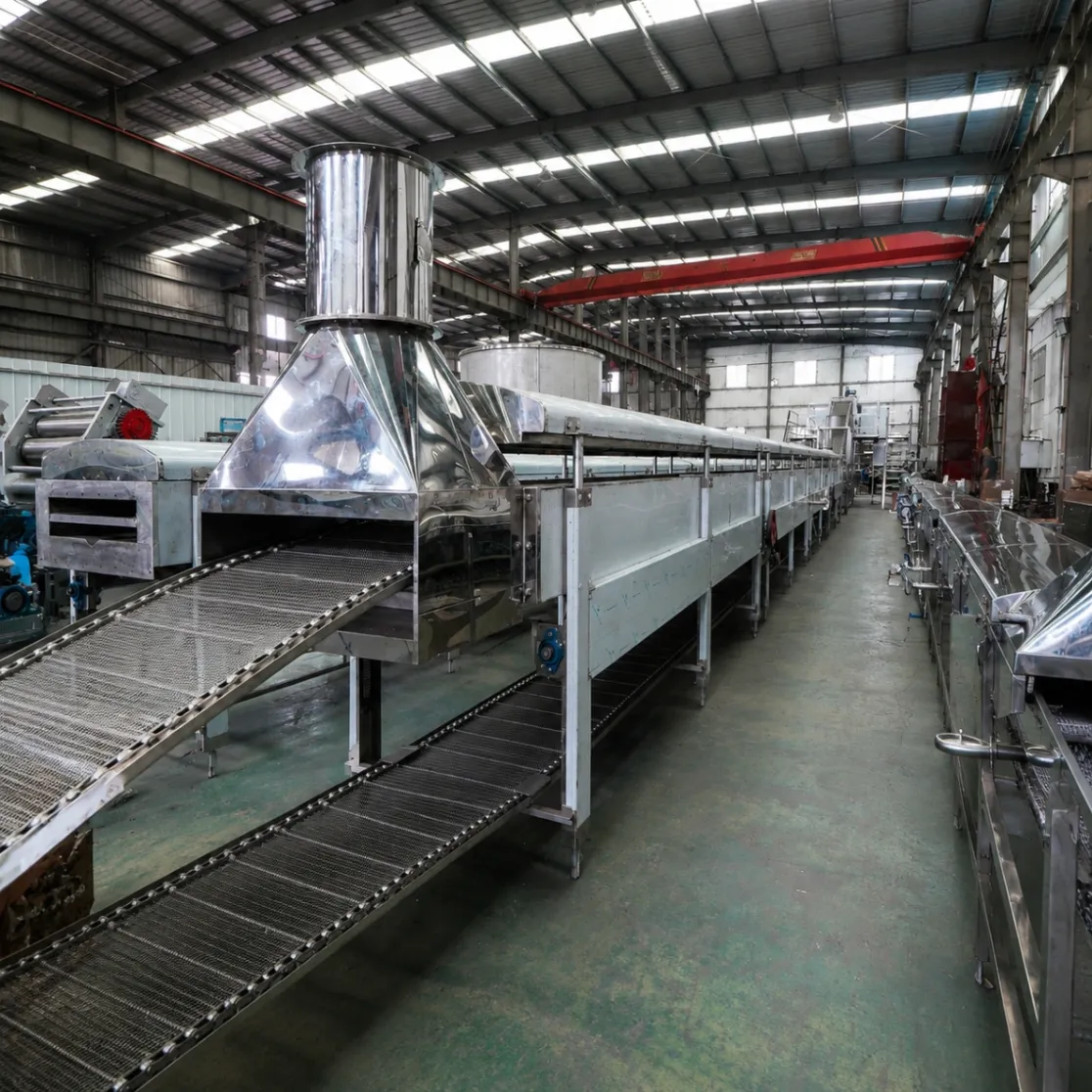 Cadena de producción frita industrial de los tallarines inmediatos, 30000-250000 PC por 8 horas - Línea de producción de fideos instantáneos - foodmachtech