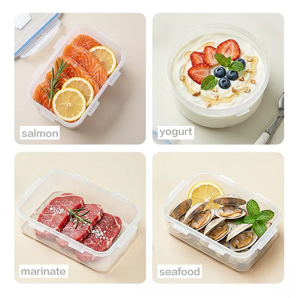 2600ml contenitore rettangolare per alimenti con coperchio chiudibile a chiave, cassaforte a microonde, ideale per pane, frutta e pranzo - Stoviglie - foodmachtech