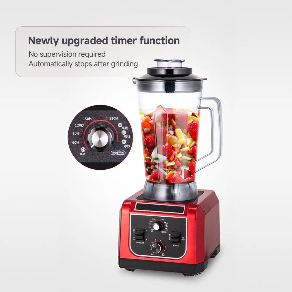 Frullatore commerciale 2200W-Miscelatore ristorante resistente con lame in acciaio inossidabile, motore silenzioso e funzione autopulente - Frantoio - foodmachtech