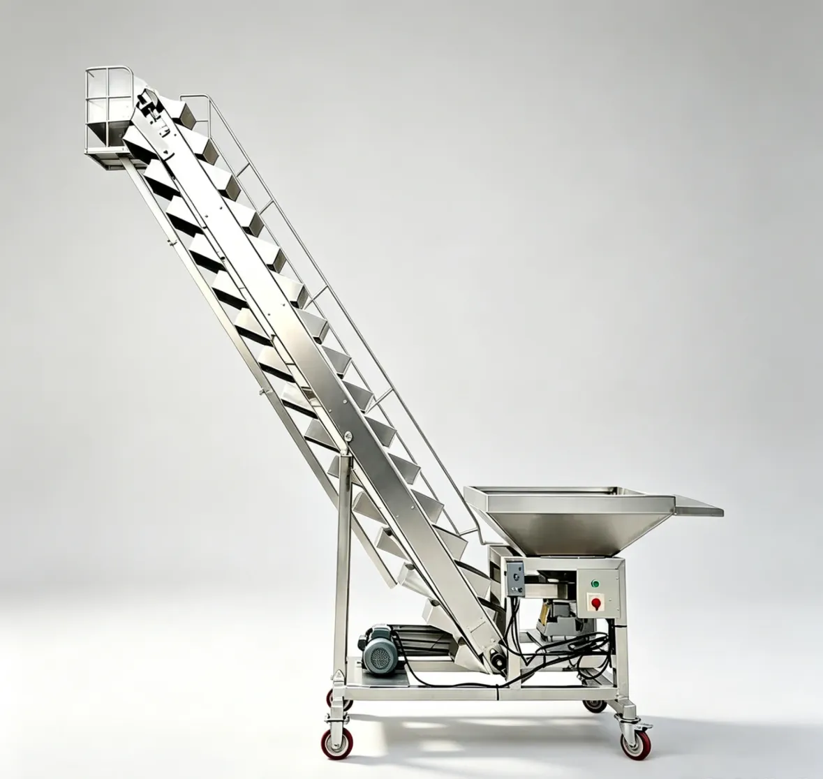 สายพานลำเลียงถังลำเลียงแบบเอียง - รอกสำหรับแขวน - foodmachtech