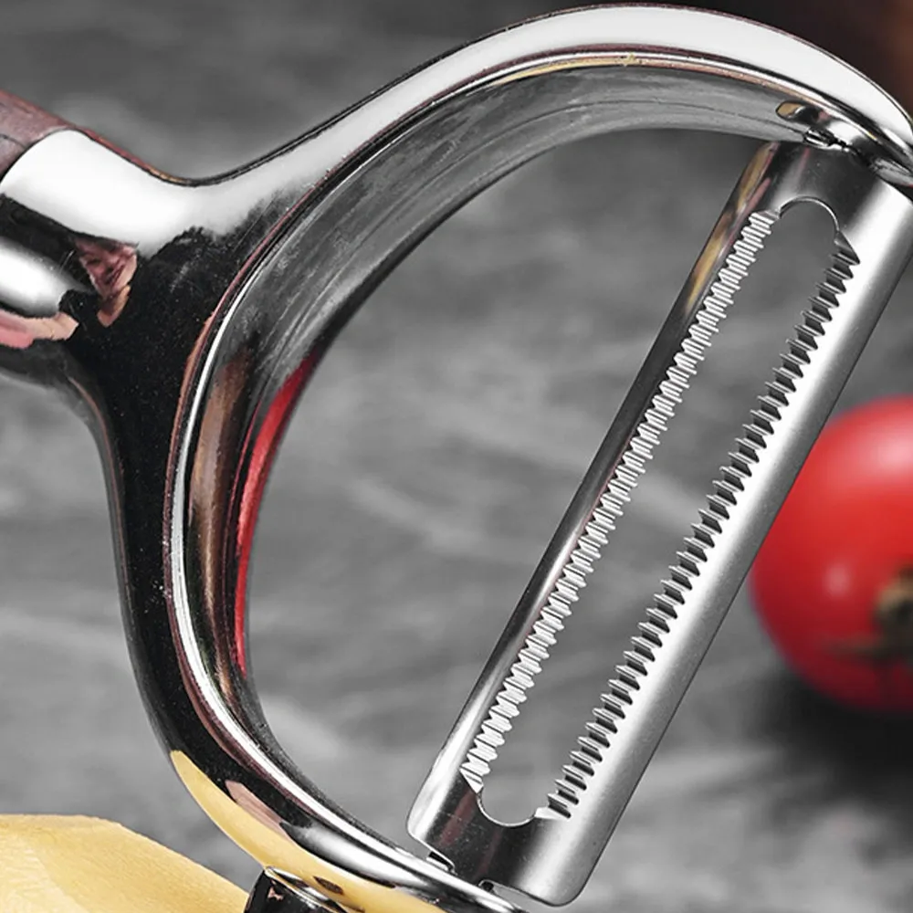 Peeler in acciaio inossidabile premium con manico in legno, utensile da cucina multiuso affilato per verdure, frutta, patate - Utensili da cucina - foodmachtech