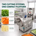 Cortador de verduras multifunción eficiente de 1.5kW, rebanadas, tiras y cortes listos para escalar - Cortador de verduras - foodmachtech