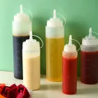 Bottiglie di spremitura per condimento con cappucci a prova di perdita, perfette per la conservazione di olio, miele, condimenti per insalata - Stoviglie - foodmachtech