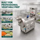 Cortador de verduras multifunción eficiente de 1.5kW, rebanadas, tiras y cortes listos para escalar - Cortador de verduras - foodmachtech