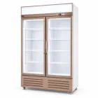 Gabinete de exhibición iluminado de la Doble-Puerta con los estantes ajustables del alambre - Caso de exhibición - foodmachtech