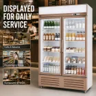 Gabinete de exhibición iluminado de la Doble-Puerta con los estantes ajustables del alambre - Caso de exhibición - foodmachtech