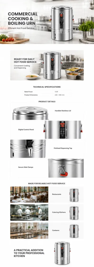 Cocina comercial de acero inoxidable y urna hirviendo con control digital - Sopa Stewing Pot - foodmachtech