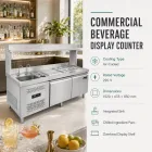 Estación de trabajo refrigerada profesional de la bebida, preparación toda junto de la bebida del acero inoxidable y contador de la exhibición - Caso de exhibición - foodmachtech