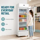 Refrigerador comercial de la exhibición de la bebida de la Solo-puerta-vidrio claro, enfriamiento confiable - Caso de exhibición - foodmachtech