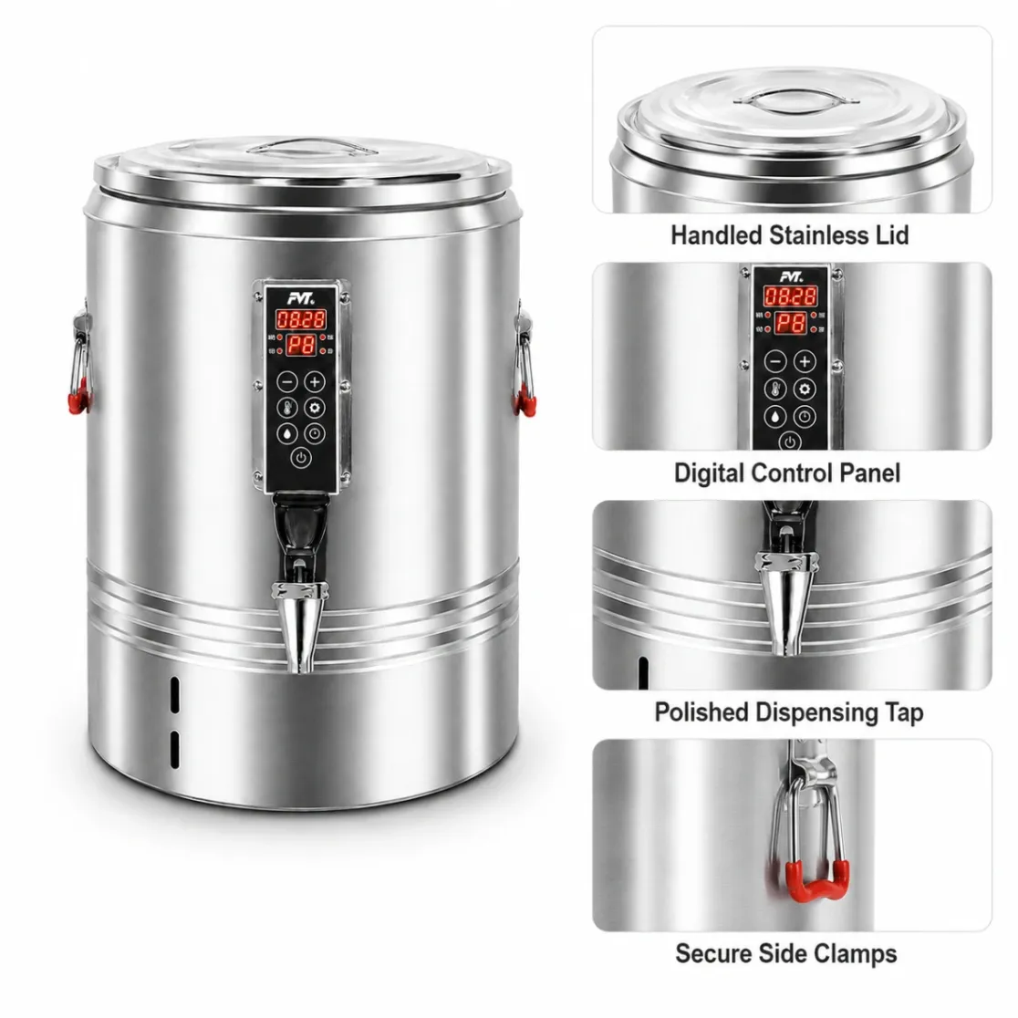 Cocina comercial de acero inoxidable y urna hirviendo con control digital - Sopa Stewing Pot - foodmachtech