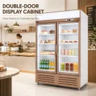 Gabinete de exhibición iluminado de la Doble-Puerta con los estantes ajustables del alambre - Caso de exhibición - foodmachtech
