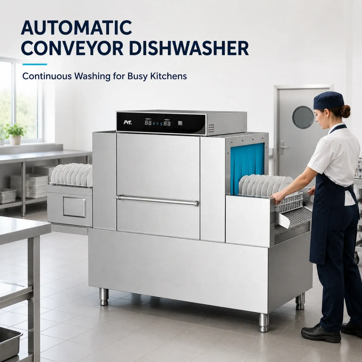 Schwerlast-automatischer Förderer-Geschirrs püler für gewerbliche Küchen - Geschirrspüler - Food Mach Tech