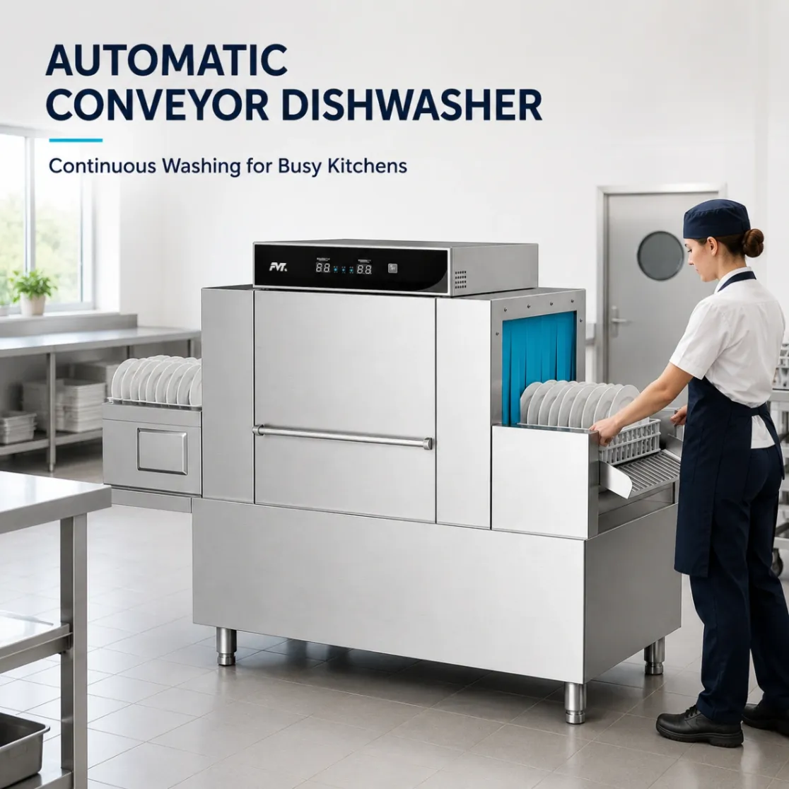 Lavavajillas automático resistente del transportador para las cocinas comerciales - Lavavajillas - foodmachtech