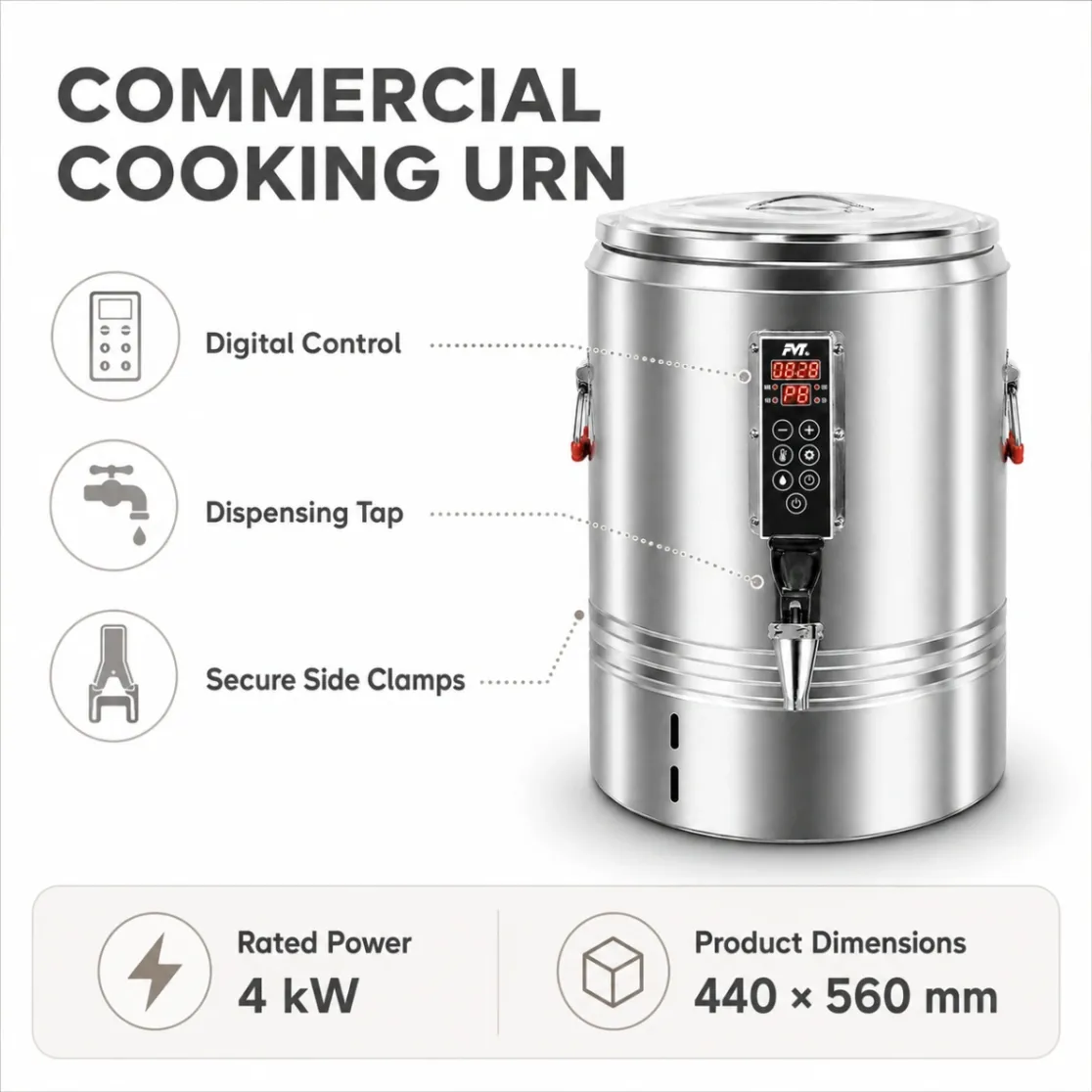 Cocina comercial de acero inoxidable y urna hirviendo con control digital - Sopa Stewing Pot - foodmachtech