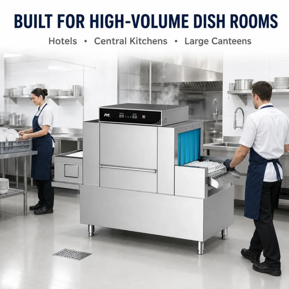 Lavavajillas automático resistente del transportador para las cocinas comerciales - Lavavajillas - foodmachtech