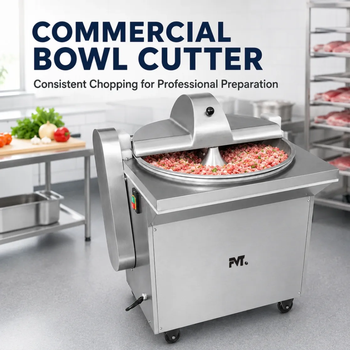 Machine commerciale de coupeur de cuvette d'acier inoxydable, machine de mélange de hachage fine de viande et de légume - Broyeur - foodmachtech