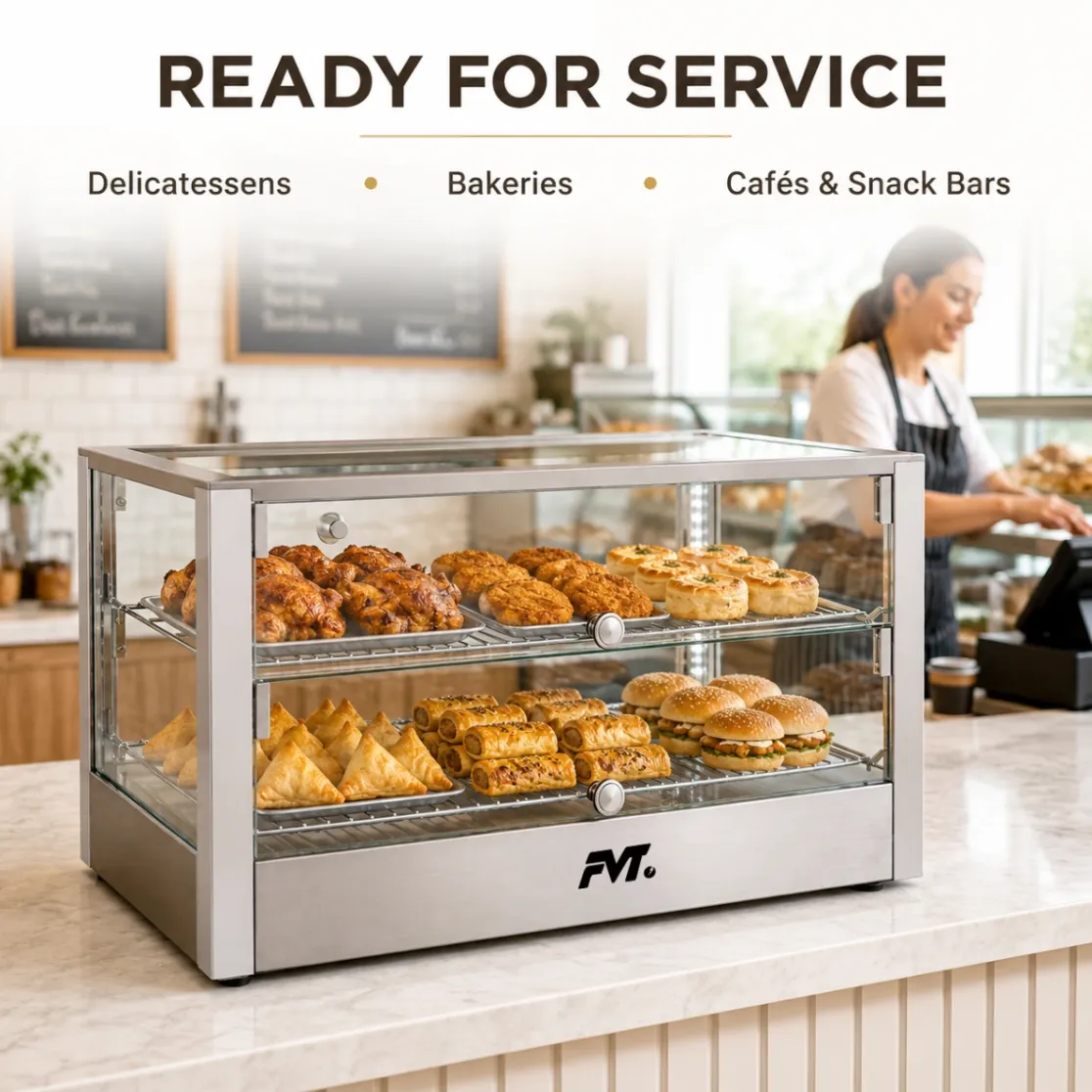 Countertop Heated Food Display Cabinet Commercial Pastry Warmer Showcase - Display Case - foodmachtech