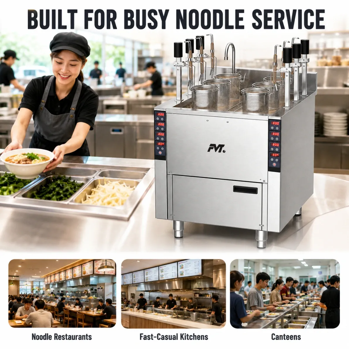 6-Kopf-Automatischer Nudel kocher - Koch kessel - Food Mach Tech