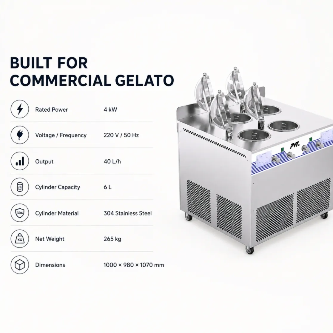 Machine italienne commerciale de gelato - Machine à crème glacée - foodmachtech