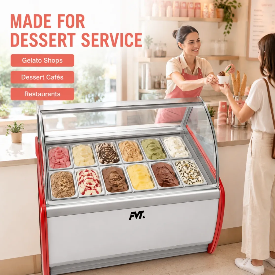 Air‑Cooled Ice Cream Display - Display Case - foodmachtech