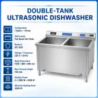 Коммерческая ультразвуковая посудомоечная машина Double‑Tank, 1 стирка и 1 ополаскиватель - Посудомоечная машина - foodmachtech