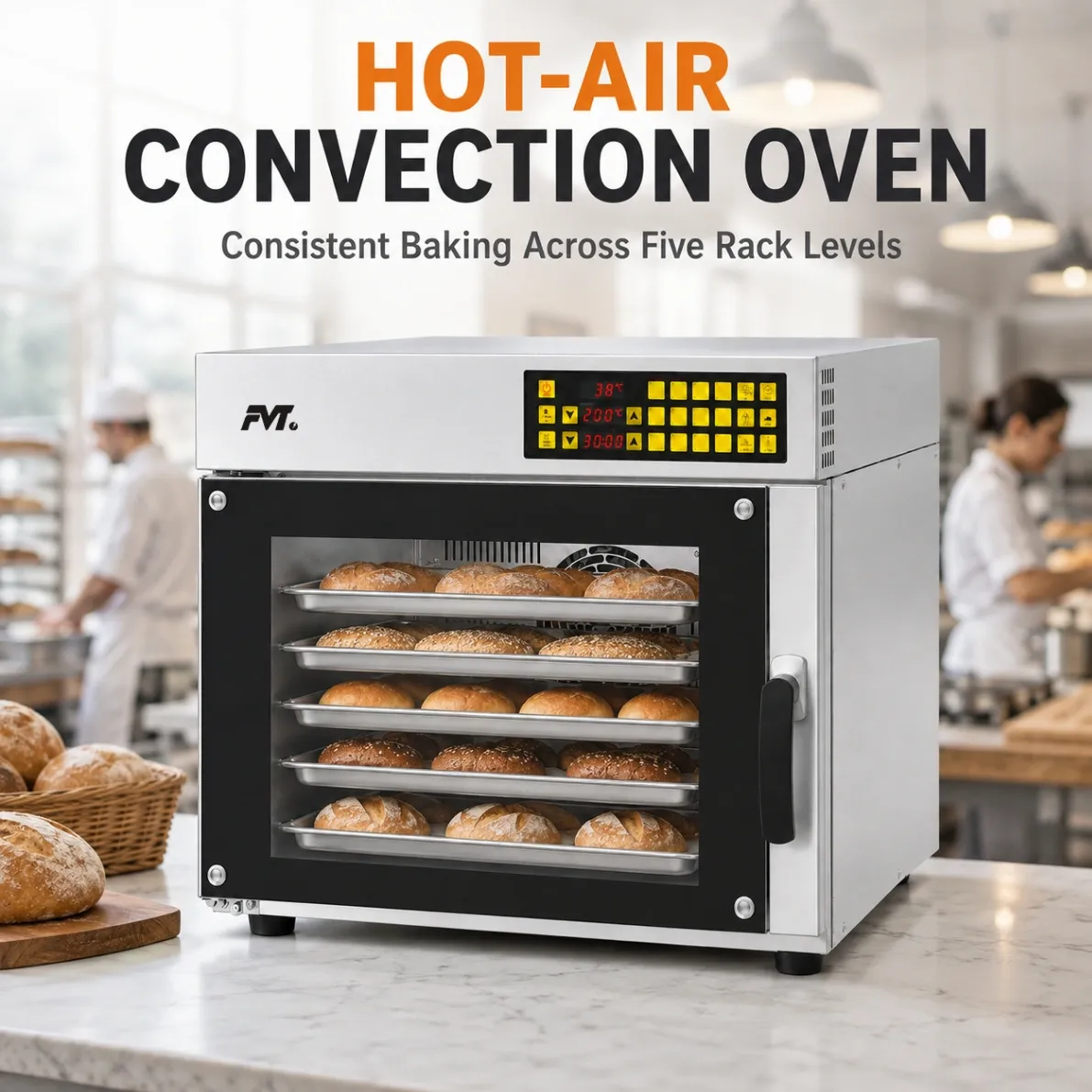 Elektrischer Ofen aus Edelstahl für profession elles Backen - Ofen - Food Mach Tech