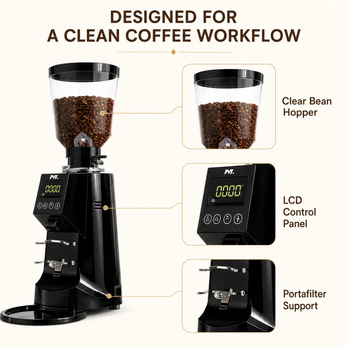 Digitale kommerzielle Kaffeemühle für Cafe Bar Täglich Espresso Schleifen - Kaffee maschine - Food Mach Tech