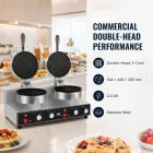 Commercial Double‑Head Waffle Maker, 2.4kW Stainless Steel Dual Waffle Iron with Independent Temperature for Cafe, Bakery - Electric Griddle - foodmachtech