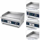 Plancha eléctrica de la encimera de la zona dual comercial, parrilla plana resistente del Flat‑Top para el restaurante y la tienda de la hamburguesa - Estufa comercial del wok - foodmachtech