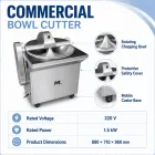 Machine commerciale de coupeur de cuvette d'acier inoxydable, machine de mélange de hachage fine de viande et de légume - Broyeur - foodmachtech