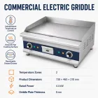 Plancha eléctrica de la encimera de la zona dual comercial, parrilla plana resistente del Flat‑Top para el restaurante y la tienda de la hamburguesa - Estufa comercial del wok - foodmachtech