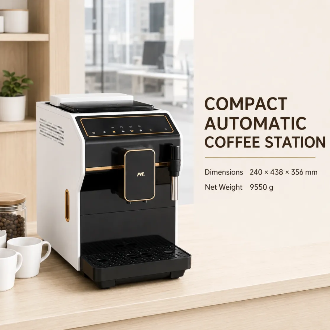 Máquina automática do café expresso, leite Frother, preto - Máquina de Café - foodmachtech
